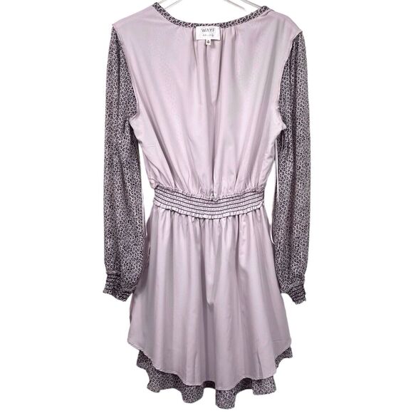 WAYF Laura Mini Dress Size Medium Animal Print Cheetah Stripe Long Sleeve EUC - Picture 12 of 15